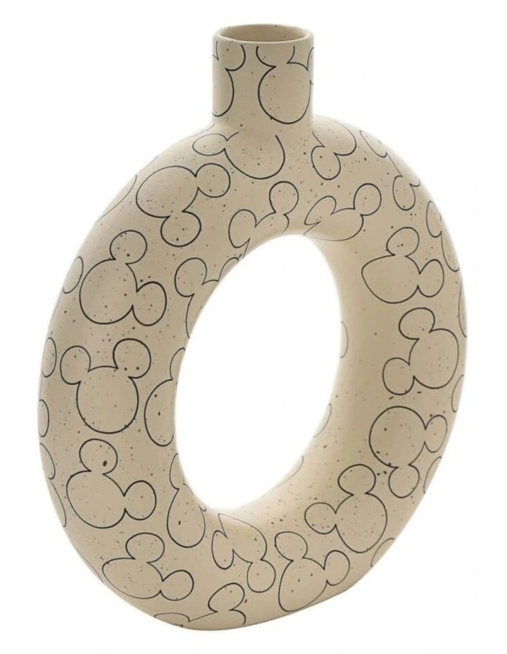 Mickey Pattern Circle Vase in Beige image 2