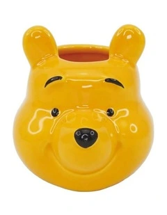 Winnie The Pooh, Hand Sculpted and Painted 3D Shaped Ceramic Pot in Yellow