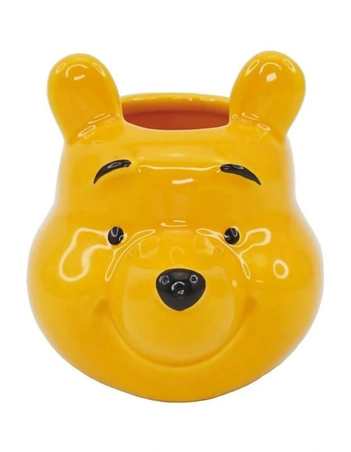 Winnie The Pooh, Hand Sculpted and Painted 3D Shaped Ceramic Pot in Yellow image 1