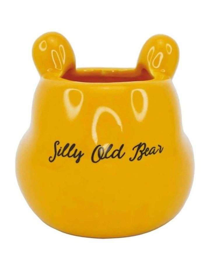 Winnie The Pooh, Hand Sculpted and Painted 3D Shaped Ceramic Pot in Yellow image 2