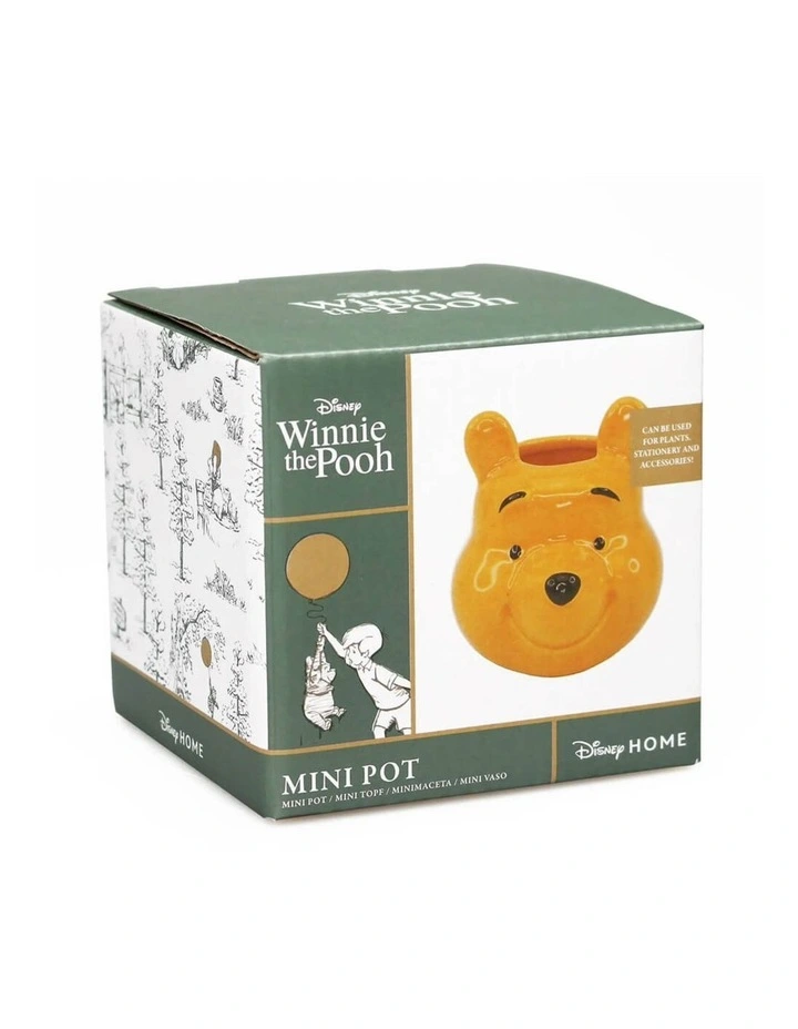 Winnie The Pooh, Hand Sculpted and Painted 3D Shaped Ceramic Pot in Yellow image 3