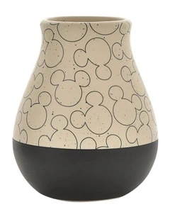 Mickey Pattern Dipped Vase in Beige