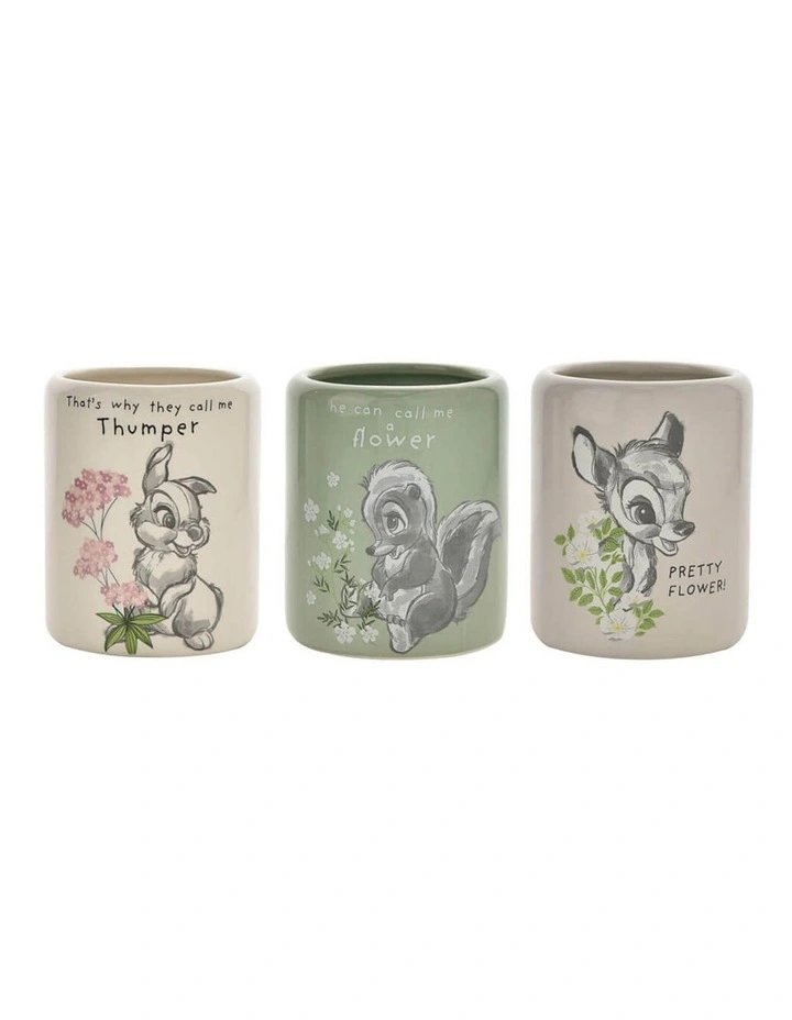 Forest Friends Character Pots Set Of 3 in Multi image 1
