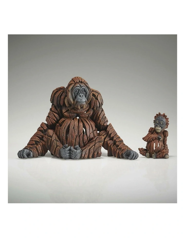 Edge Miniature Orangutan Sculpture Set in Brown image 2