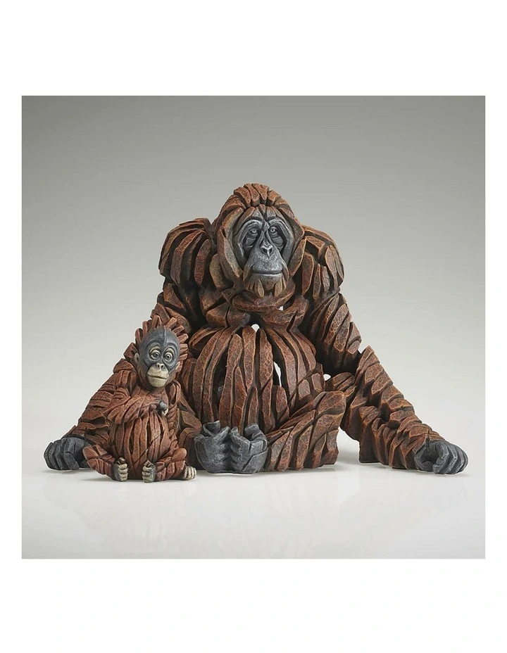 Edge Miniature Orangutan Sculpture Set in Brown image 4