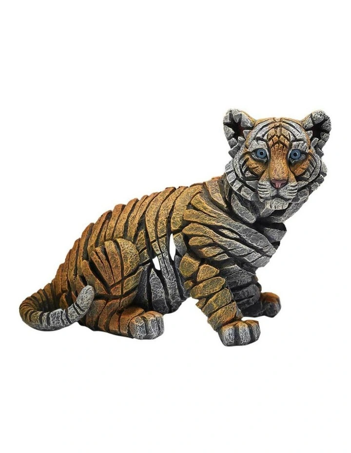 Stone Resin Tiger Cub Figure in Multi image 1