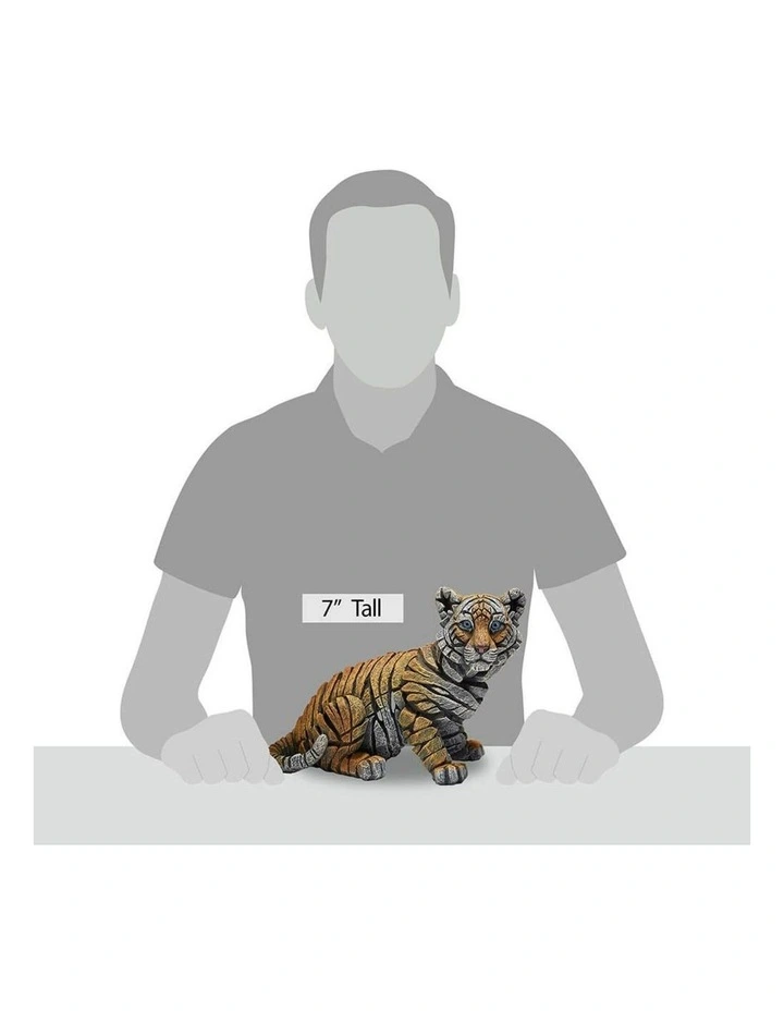 Stone Resin Tiger Cub Figure in Multi image 2