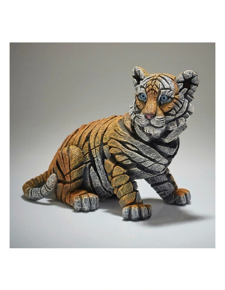 Stone Resin Tiger Cub Figure in Multi image 4