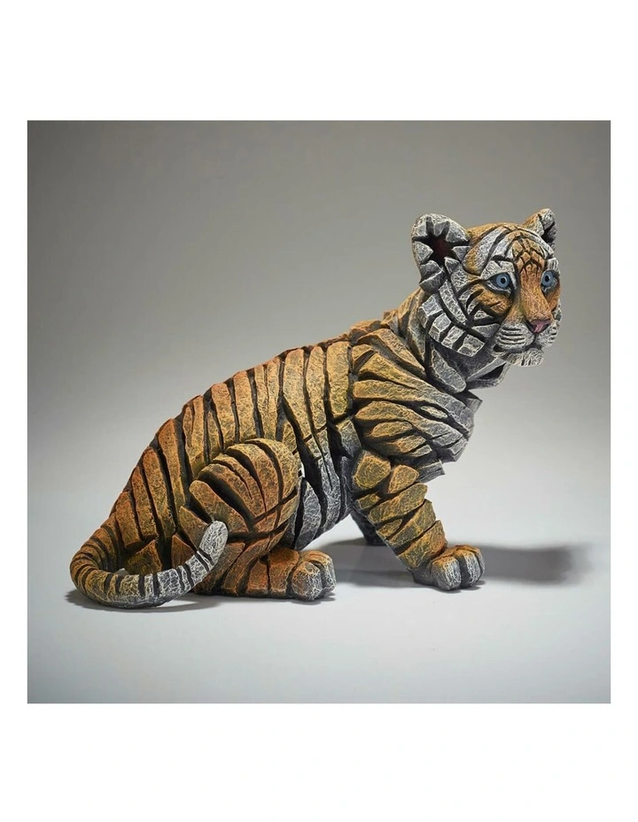 Stone Resin Tiger Cub Figure in Multi image 5