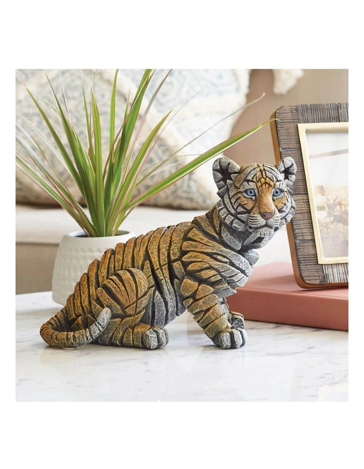 Stone Resin Tiger Cub Figure in Multi image 6