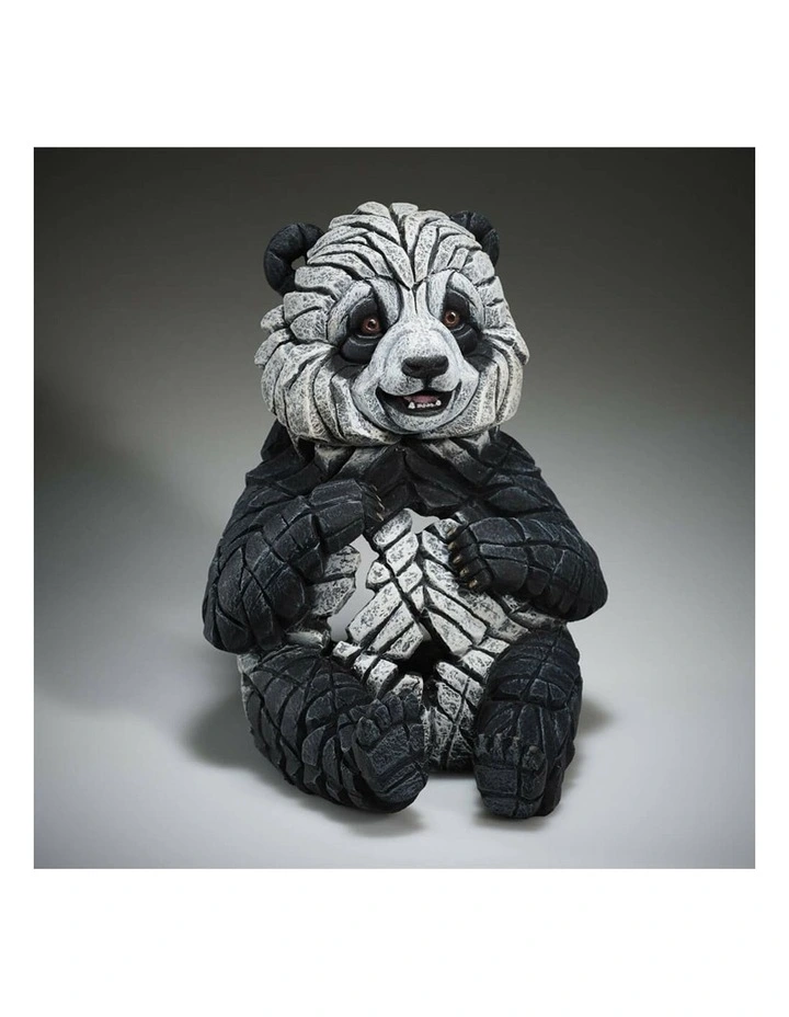 Stone Resin Panda Cub Figure in Multi image 3