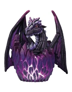 Stone Resin Lit Dragon Egg Sculpture in Multi