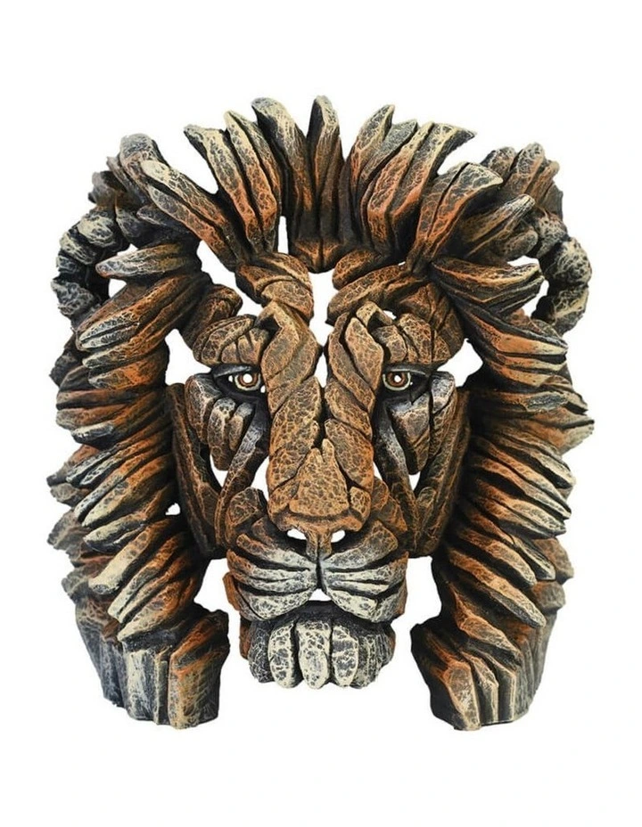 Miniature Lion Bust Sculpture 13cm in Brown image 1