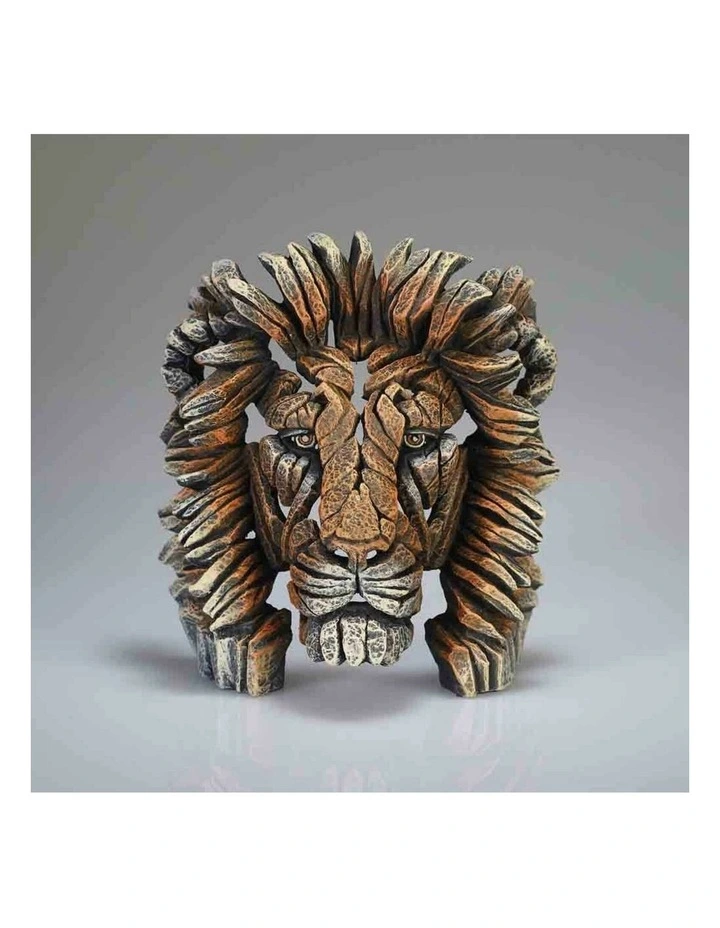 Miniature Lion Bust Sculpture 13cm in Brown image 2
