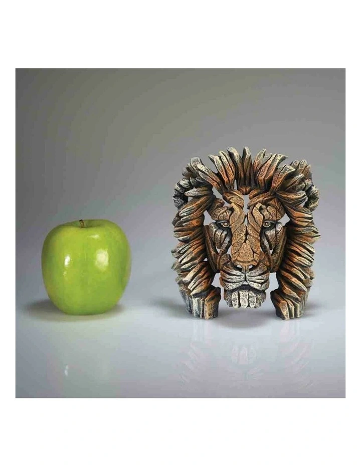 Miniature Lion Bust Sculpture 13cm in Brown image 3