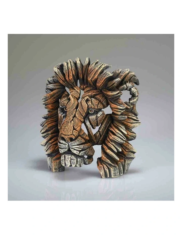 Miniature Lion Bust Sculpture 13cm in Brown image 5