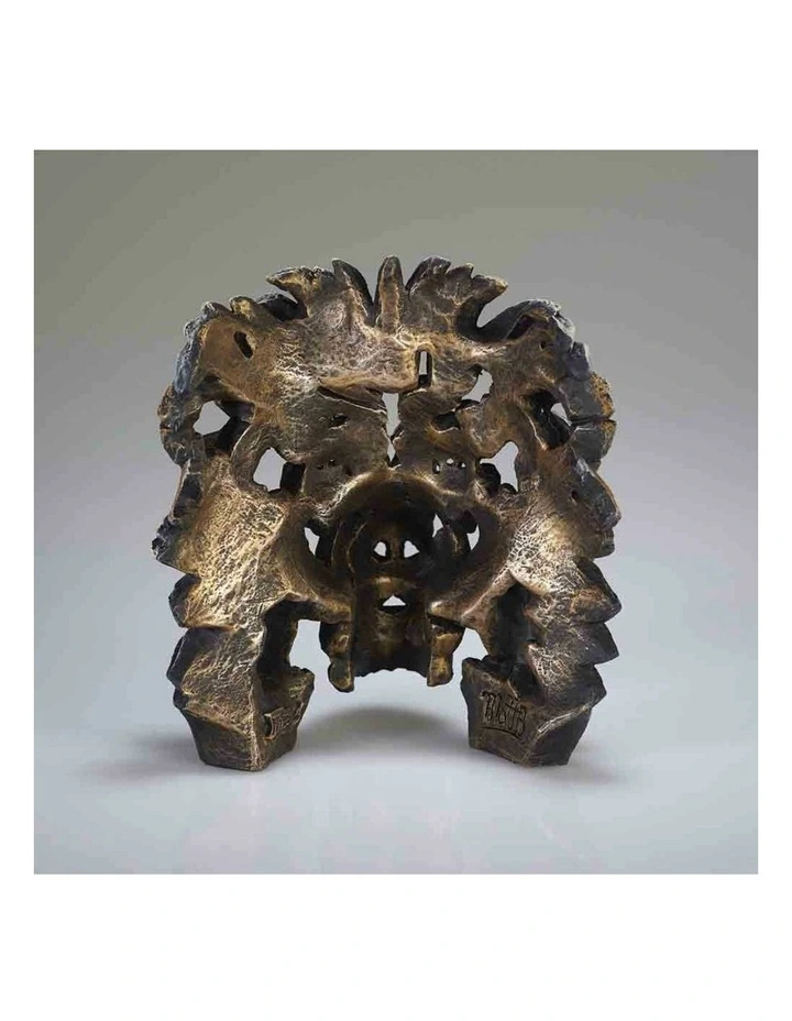 Miniature Lion Bust Sculpture 13cm in Brown image 6