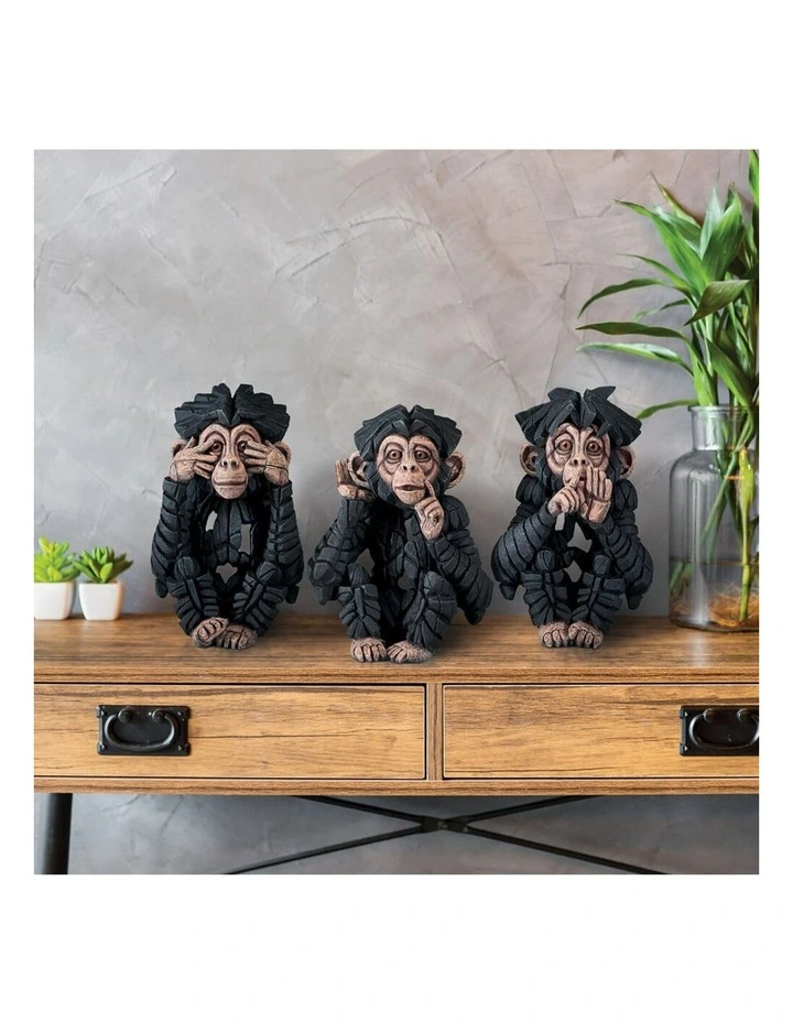 Baby Chimp Speak No Evil Figure in Black image 3