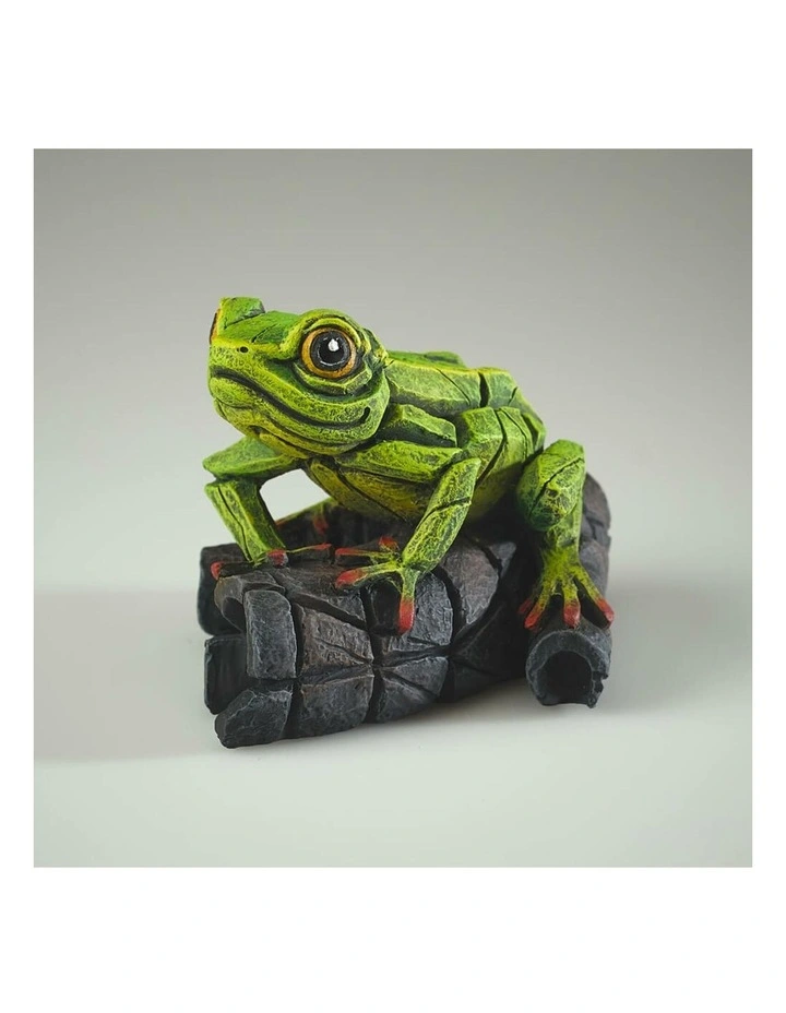 Stone Resin Home Decor African Tree Frog Figure 10cm in Green image 2
