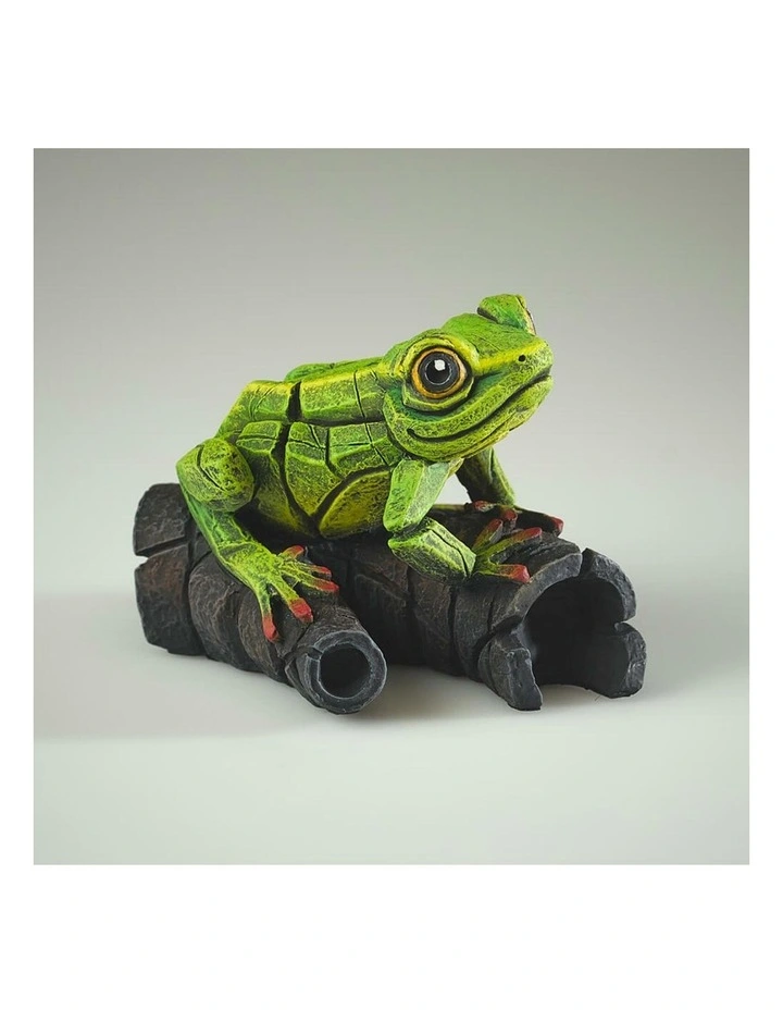Stone Resin Home Decor African Tree Frog Figure 10cm in Green image 3