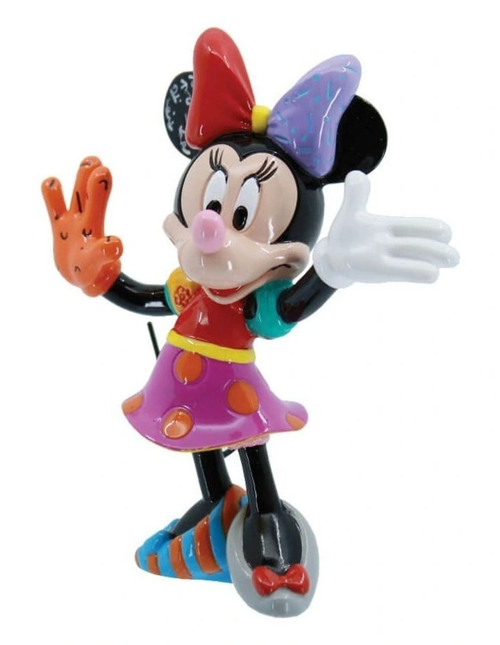 Britto Minnie Mouse Mini Figurine Home Decor Height 10cm in Multi image 2