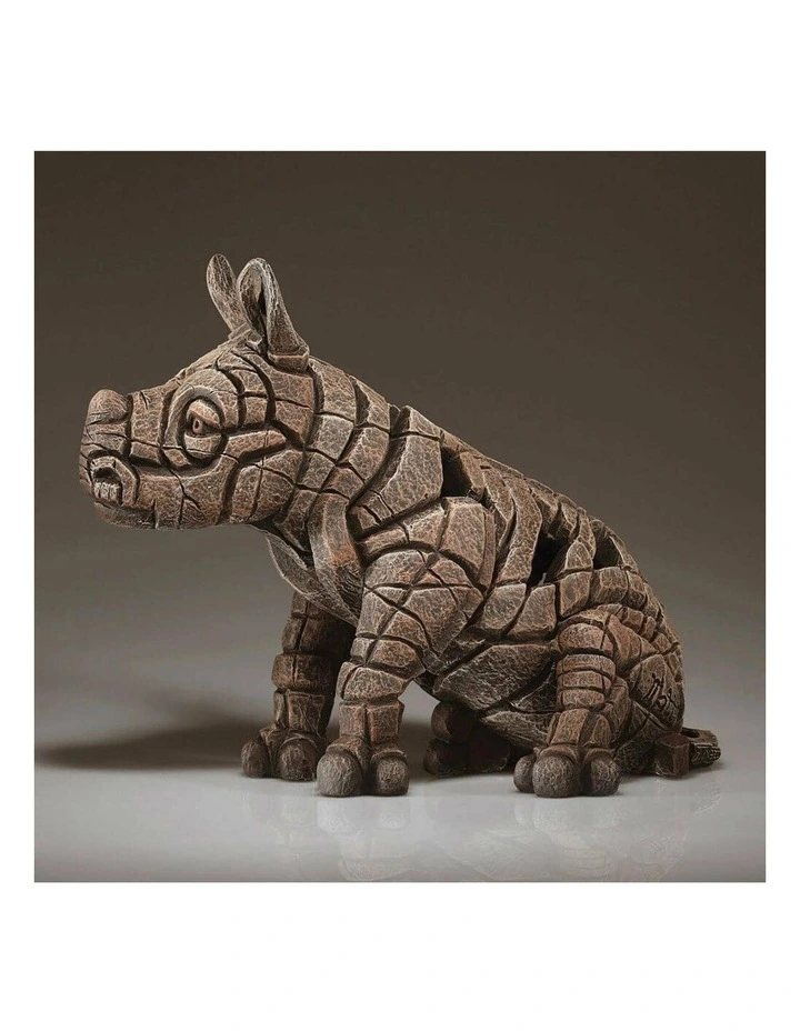 Garden And Home Decor Stone Resin Rhino Calf Figure Height 24cm in Brown image 7
