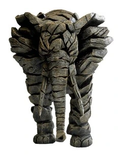 Garden And Home Decor Stone Resin Elephant Figure in Grey