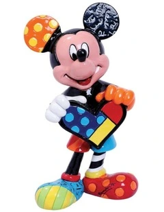 Britto Mickey Holding Heart Mini Figurine Height 9cm in Multi
