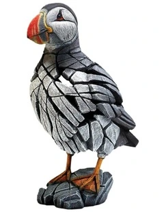 Garden And Home Decor Stone Resin Puffin Figure in Multi