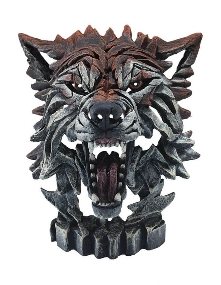 Garden And Home Decor Stone Resin Miniature Wolf Bust Height 13cm in Multi image 1