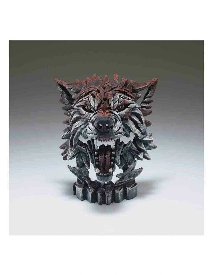 Garden And Home Decor Stone Resin Miniature Wolf Bust Height 13cm in Multi image 2