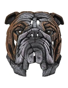 Stone Resin Bust Bulldog Garden And Home Decor Sculpture in Multi