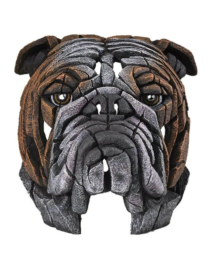 Stone Resin Bust Bulldog Garden And Home Decor Sculpture in Multi image 1
