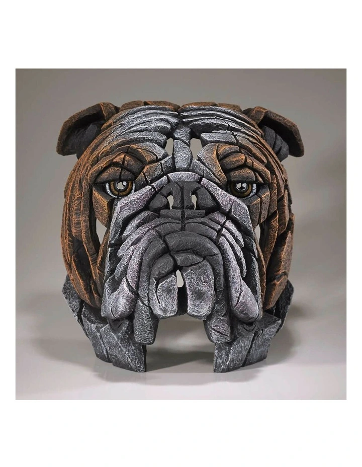 Stone Resin Bust Bulldog Garden And Home Decor Sculpture in Multi image 2