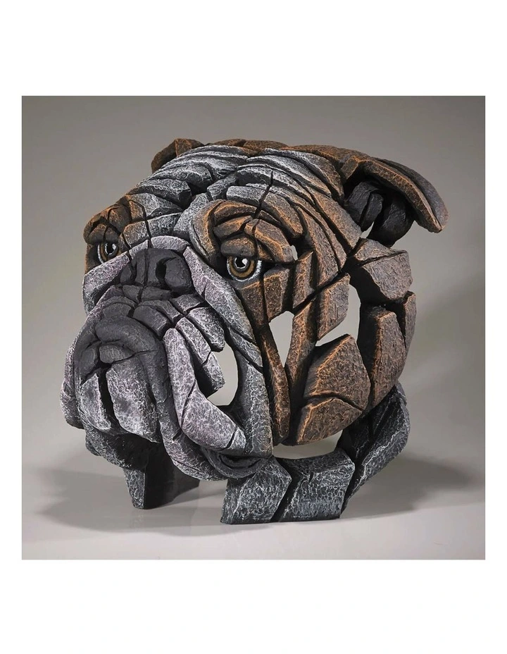 Stone Resin Bust Bulldog Garden And Home Decor Sculpture in Multi image 3