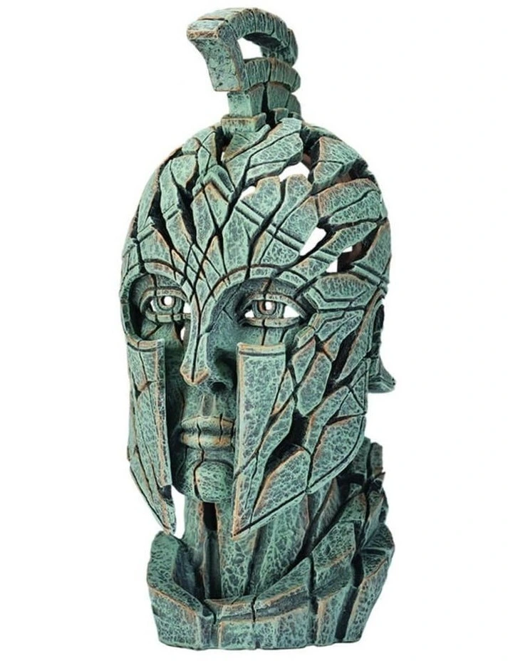 Stone Resin Miniature Spartan Bust Garden And Home Decor in Green image 1