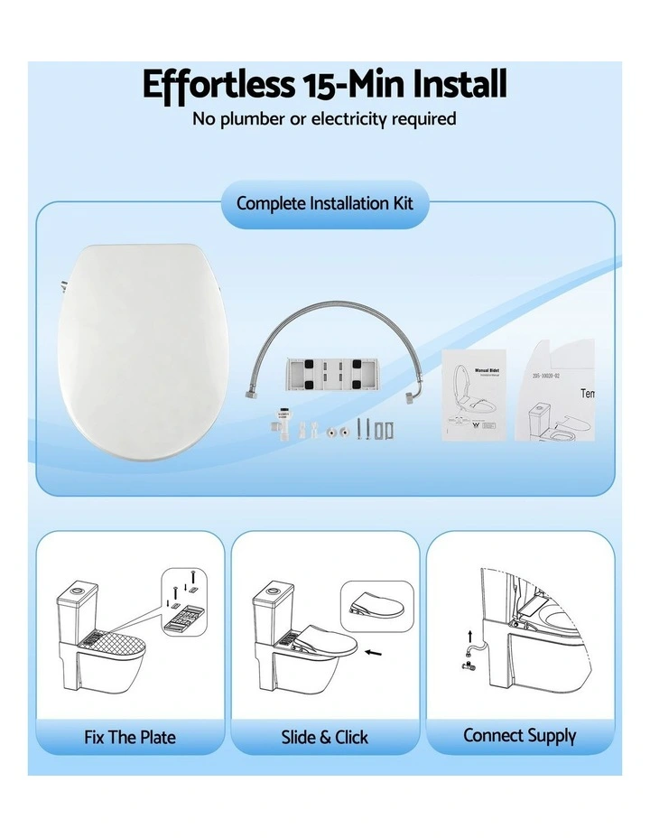 Non Electric Bidet Toilet Seat in White image 7