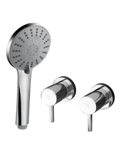 4.5 Handheld Shower Head Round with Wall Twin Swivel Bathroom Tap Silver