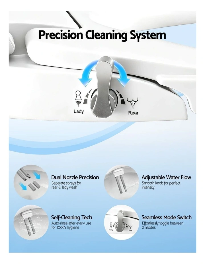 Non Electric Bidet Toilet Seat in White image 5