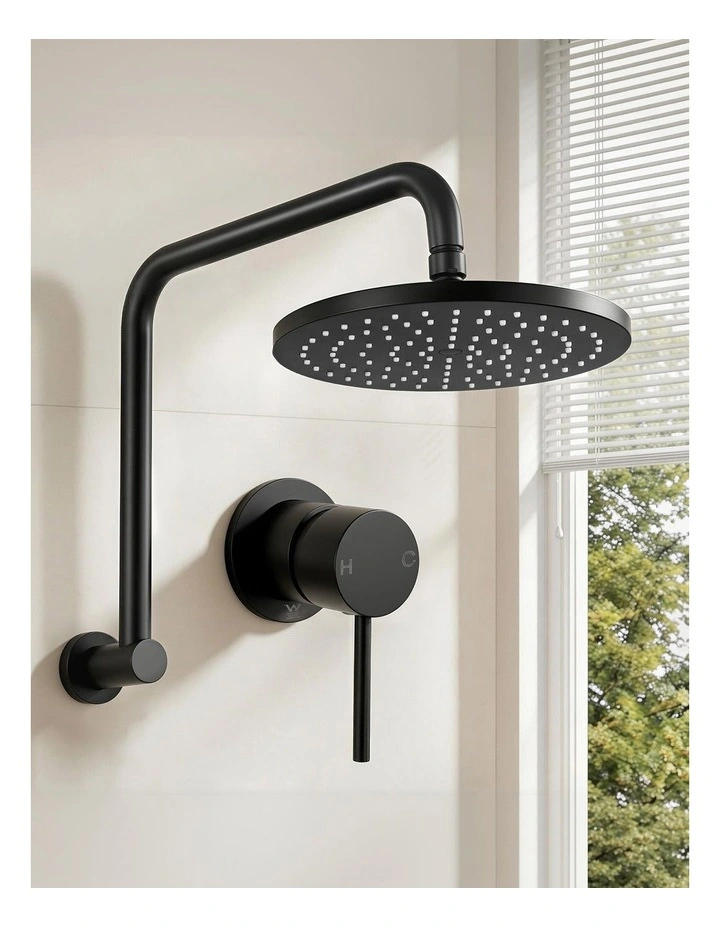 9'' Rain Overhead Swivel Shower Head with Wall Bathroom Mixer image 3