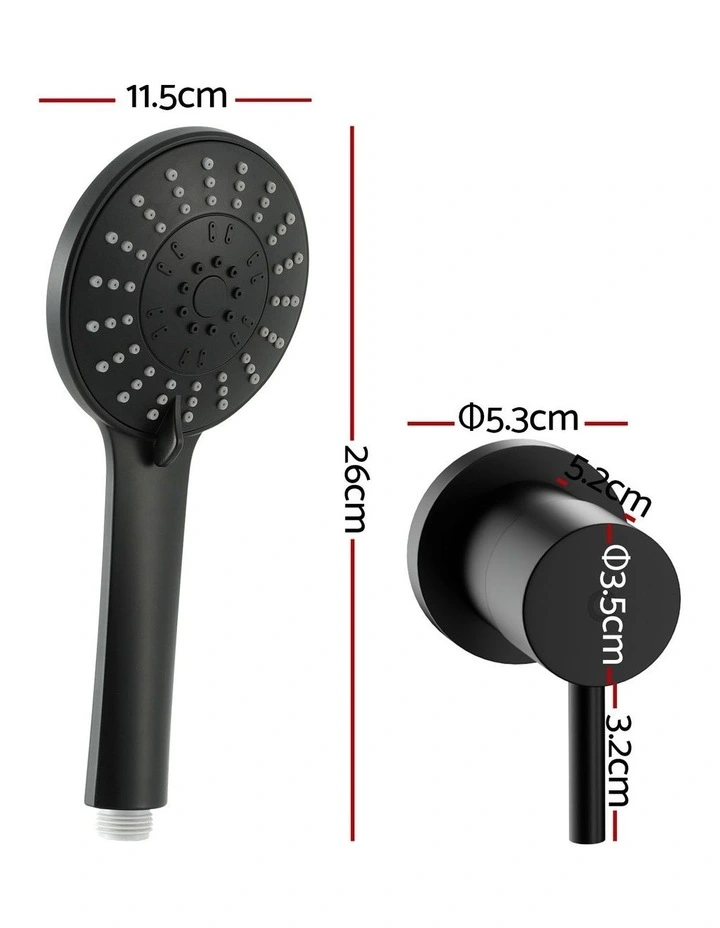 4.5 Handheld Shower Head Round with Wall Twin Swivel Bathroom Tap image 4