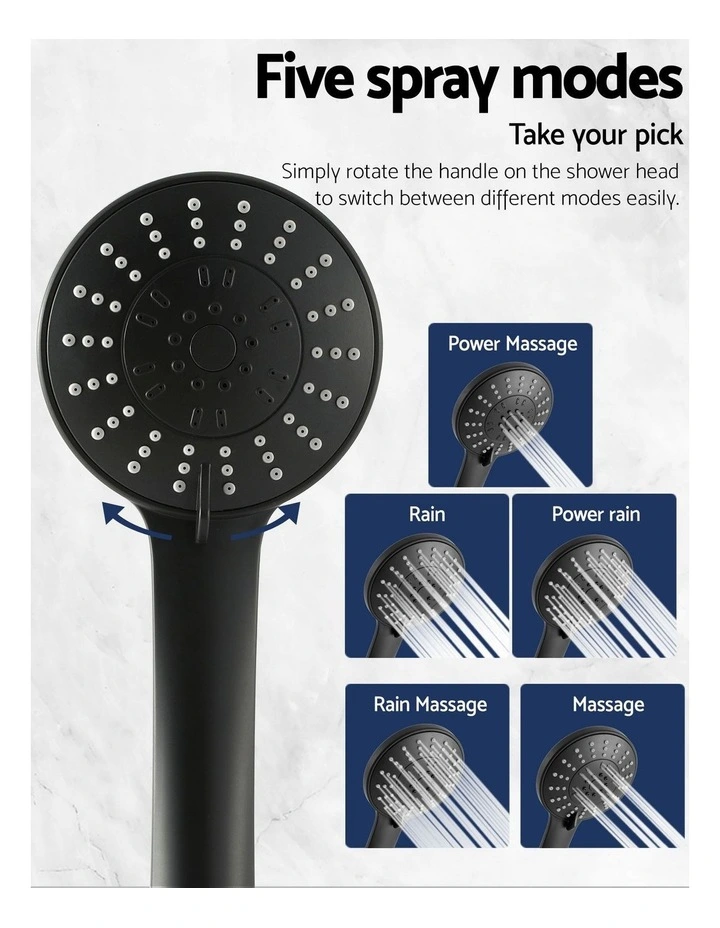 4.5 Handheld Shower Head Round with Wall Twin Swivel Bathroom Tap image 6