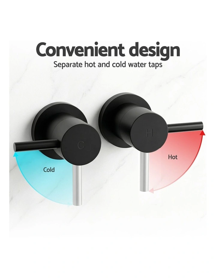 4.5 Handheld Shower Head Round with Wall Twin Swivel Bathroom Tap image 7