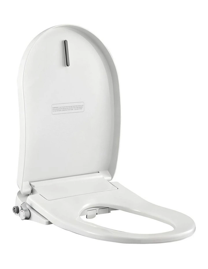 Washing Without Power Heated D-Shape Air Dryer Electric Bidet Toilet Seat in White image 1