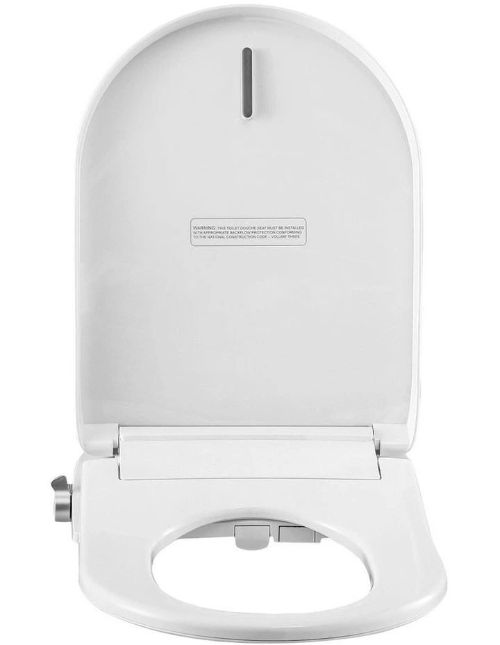Washing Without Power Heated D-Shape Air Dryer Electric Bidet Toilet Seat in White image 2