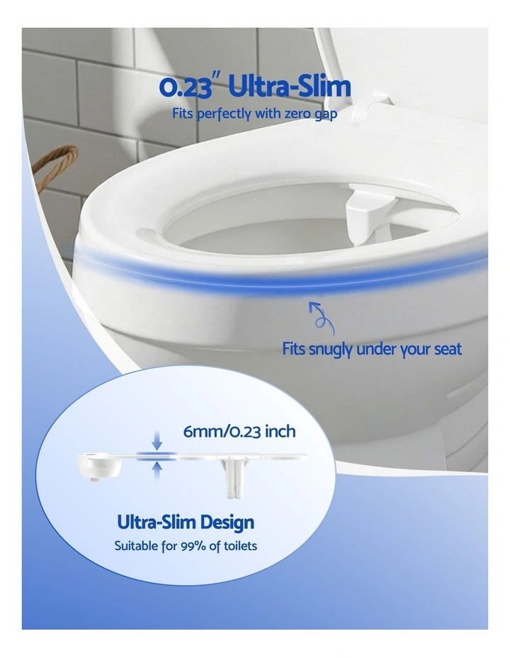 Cefito Ultra-Slim Bidet Attachment Detachable Bidet with Self-Cleaning Dual Nozzle image 6