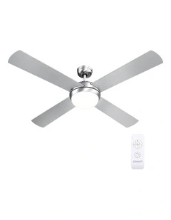 DC Motor With Light And Remote Ceiling Fan 52'' in Silver