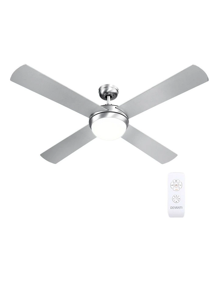 DC Motor With Light And Remote Ceiling Fan 52'' in Silver image 1