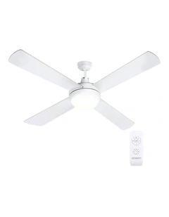 DC Motor With Light And Remote Ceiling Fan 52'' in White
