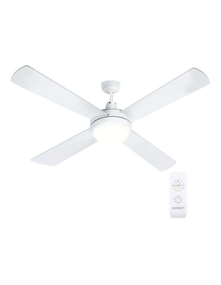 DC Motor With Light And Remote Ceiling Fan 52'' in White image 1